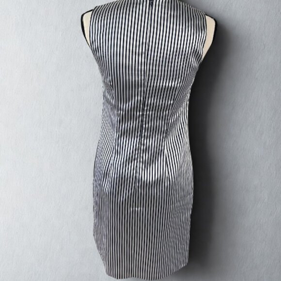 Banana Republic Satin Stripe Sheath Dress - Size 0 - NWOT - Bow Detail Holidays - Picture 4 of 6